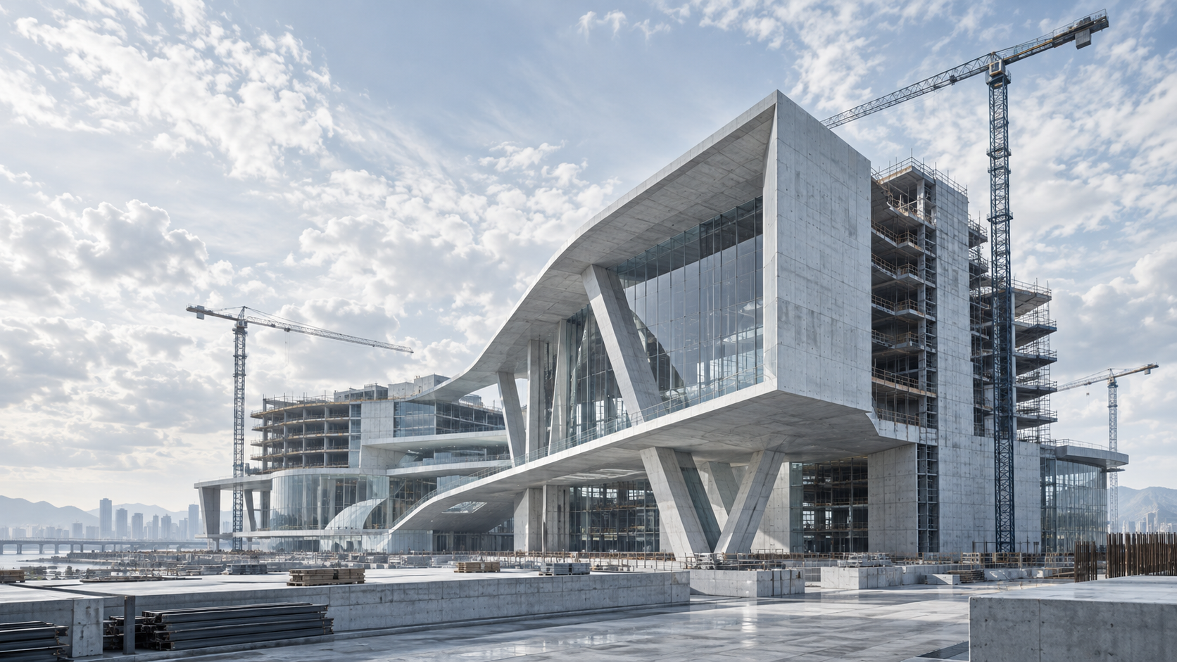 Modern building under construction